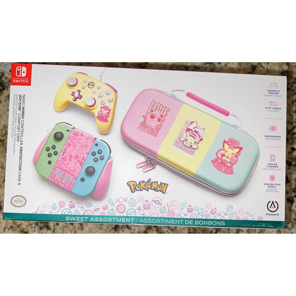 Nintendo switc PowerA Nano Wired ControllerProtection CaseComfort Grips Pokémon